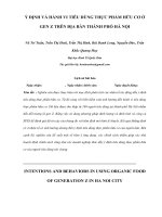 Ý định và hành vi tiêu dùng thực phẩm hữu cơ ở gen z trên địa bàn thành phố hà nội