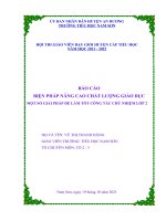 Báo cáo biện pháp nâng cao chất lượng giáo dục một số giải pháp để làm tốt công tác chủ nhiệm lớp 2