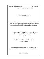 Luận văn thạc sĩ Luật học: Chia tài sản chung của vợ chồng khi ly hôn theo Luật hôn nhân và gia đình năm 2014