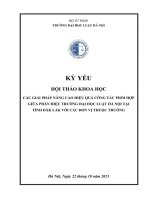 Kỷ yếu hội thảo khoa học cấp Trường: Các giải pháp nâng cao hiệu quả công tác phối hợp giữa Phân hiệu Trường Đại học Luật Hà Nội tại tỉnh Đắk Lắk với các đơn vị thuộc trường