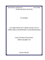 Luận văn thạc sĩ Luật học: Quy định chung cho chế độ tài sản của vợ chồng theo Luật Hôn nhân và gia đình năm 2014