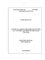 Luận văn thạc sĩ Luật học: Nguyên tắc không phân biệt đối xử giữa các con theo quy định của pháp luật Việt Nam