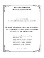 Vai trò của phát triển công nghệ đối với ảnh hưởng fdi đến chất lượng môi trường của các quốc gia khu vực đông nam á