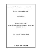 Đánh giá công chức tại sở nông nghiệp và phát triển nông thôn tỉnh tiền giang