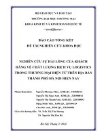 Nghiên cứu sự hài lòng của khách hàng về chất lượng dịch vụ logistics trong thương mại điện tử trên địa bàn thành phố hà nội hiện nay