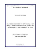 Luận văn thạc sĩ Luật học: Hoàn thiện nguyên tắc tổ chức và hoạt động của Toà án nhân dân ở nước Cộng hoà dân chủ nhân dân Lào từ kinh nghiệm của Việt Nam