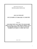 Giải pháp thúc đẩy việc ứng dụng hợp đồng tương lai cà phê trong phòng ngừa rủi ro biến động giá cho các doanh nghiệp xuất khẩu cà phê việt nam