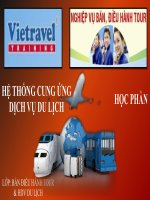 Bài Giảng -  Hệ Thống Cung Ứng Dịch Vụ Du Lịch ( Combo Full Slides ) - BÁN ĐIỀU HÀNH TOUR & HDV DU LỊCH 