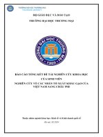 Nghiên cứu các nhân tố ảnh hưởng đến xuất khẩu gạo của việt nam sang thị trường châu phi