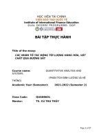 Title of the essay các nhân tố tác động tới lượng hàng hóa, vật chất qua đường sắt