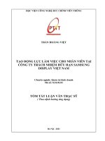 Tạo động lực làm việc cho nhân viên tại Công ty trách nhiệm hữu hạn Samsung Display Việt Nam