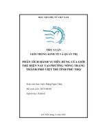 Phân tích hành vi tiêu dùng của giới trẻ hiện nay tại phường nông trang thành phố việt trì tỉnh phú thọ