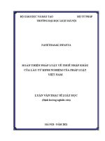 Luận văn thạc sĩ Luật học: Hoàn thiện pháp luật về thuế nhập khẩu của Lào từ kinh nghiệm của pháp luật Việt Nam