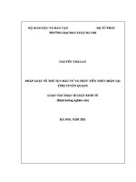 Luận văn thạc sĩ Luật học: Pháp luật về thủ tục đầu tư và thực tiễn thực hiện tại tỉnh Tuyên Quang