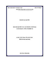 Luận văn thạc sĩ Luật học: Bảo hộ quyền tác giả trong thời đại cách mạng công nghiệp 4.0