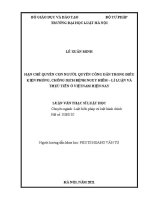 Luận văn thạc sĩ Luật học: Hạn chế quyền con người, quyền công dân trong điều kiện phòng, chống dịch bệnh nguy hiểm - Lí luận và thực tiễn ở Việt Nam hiện nay