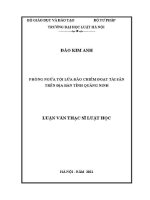 Luận văn thạc sĩ Luật học: Phòng ngừa tội phạm lừa đảo chiếm đoạt tài sản trên địa bàn tỉnh Quảng Ninh