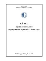 Kỷ yếu hội thảo khoa học cấp Trường: Hiệp định RCEP - Nội dung và triển vọng