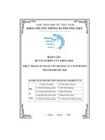 Báo cáo đề tài nghiên cứu khoa học thực trạng sử dụng túi nilong của người dân thành phố hà nội