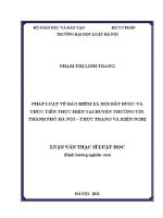 Luận văn thạc sĩ Luật học: Pháp luật về bảo hiểm xã hội bắt buộc và thực tiễn thực hiện tại huyện Thường Tín, thành phố Hà Nội - Thực trạng và kiến nghị