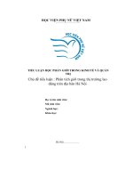 Tiểu luận học phần giới trong kinh tế và quản trị chủ đề tiểu luận phân tích giới trong thị trường lao động trên địa bàn hà nội
