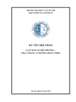 Kỷ yếu hội thảo khoa học cấp Khoa: Luật Bảo vệ môi trường - Thực trạng và hướng hoàn thiện