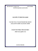 Luận văn thạc sĩ Luật học: Vai trò của cơ quan thanh tra trong giải quyết khiếu nại hành chính