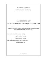 Nghiên cứu thực trạng sử dụng kho lạnh bảo quản nông sản của các doanh nghiệp smes kinh doanh nông sản tại miền bắc