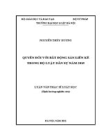 Luận văn thạc sĩ Luật học: Quyền đối với bất động sản liền kề trong Bộ luật Dân sự năm 2015