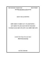 Luận văn thạc sĩ Luật học: Điều kiện có hiệu lực của hợp đồng - Quy định của Bộ luật Dân sự năm 2015 và pháp luật một số quốc gia trên thế giới