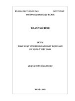 Luận án tiến sĩ Luật học : Pháp luật về kinh doanh bất động sản du lịch ở Việt Nam