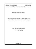 Luận văn thạc sĩ Luật học: Pháp luật về kỷ luật lao động sa thải và thực tiễn thực hiện tại tỉnh Quảng Ninh
