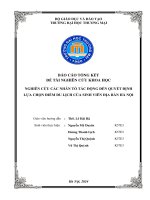 Nghiên cứu các yếu tố ảnh hưởng đến quyết định lựa chọn điểm du lịch của sinh viên trên địa bàn hn