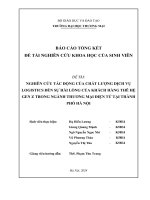 Nghiên cứu tác động của chất lượng dịch vụ logistics đến sự hài lòng của khách hàng thế hệ gen z trong ngành thương mại điện tử tại thành phố hà nội