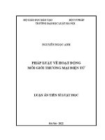 Luận án tiến sĩ Luật học: Pháp luật về hoạt động môi giới thương mại điện tử