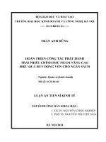 Luận án tiến sĩ kinh tế hoàn thiện công tác phát hành trái phiếu chính phủ nhằm nâng cao hiệu quả huy động vốn cho ngân sách