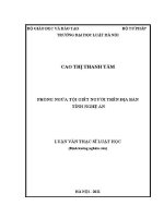 Luận văn thạc sĩ Luật học: Phòng ngừa tội giết người trên địa bàn tỉnh Nghệ An