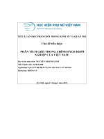 Tiểu luận học phần giới trong kinh tế và quản trị chủ đề tiểu luận phân tích giới trong chính sách khởi nghiệp của việt nam