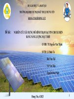 Nghiên cứu xây dựng mô hình trạm sạc pin cho xe điện bằng năng lượng mặt trời