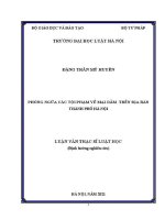 Luận văn thạc sĩ Luật học: Phòng ngừa các tội phạm về mại dâm trên địa bàn thành phố Hà Nội