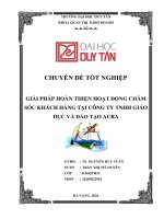 GIẢI PHÁP HOÀN THIỆN HOẠT ĐỘNG CHĂM SÓC KHÁCH HÀNG TẠI CÔNG TY TNHH GIÁO DỤC VÀ ĐÀO TẠO AURA