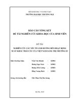 Nghiên cứu các yếu tố ảnh hưởng đến hoạt động xuất khẩu trái cây của việt nam sang thị trường eu
