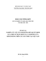 Nghiên cứu yếu tố ảnh hưởng đến quyết định lựa chọn sử dụng dịch vụ e  logistics của khách hàng trên các sàn tmđt tại việt nam
