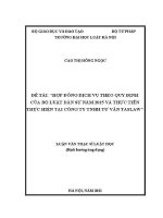 Luận văn thạc sĩ Luật học: Hợp đồng dịch vụ theo quy định của Bộ luật Dân sự năm 2015 và thực tiễn thực hiện tại Công ty TNHH Tư vấn Taslaw