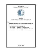 Đề tài nghiên cứu khoa học cấp Trường: Quản lý nhà nước đối với dịch vụ công trong giai đoạn hiện nay