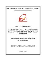 Nghiên cứu giải pháp IDS (Intrusion Detection System) đảm bảo an toàn trong Điện toán đám mây