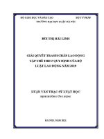 Luận văn thạc sĩ Luật học: Giải quyết tranh chấp lao động tập thể theo quy định của Bộ luật lao động năm 2019