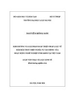 Luận văn thạc sĩ Luật học: Định hướng và giải pháp hoàn thiện pháp luật về đảm bảo thực hiện nghĩa vụ tài chính của hoạt động nghề nghiệp Streamer tại Việt Nam