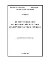 Luận văn thạc sĩ Luật học: Tổ chức và hoạt động của thanh tra bảo hiểm xã hội qua thực tiễn tại thành phố Hà Nội