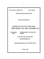 Luận văn thạc sĩ Luật học: Quyền tố cáo của công dân theo pháp luật Việt Nam hiện nay